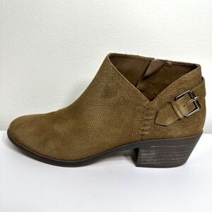 Vince Camuto Womens Booties Size 9.5 M Brown Pumpernickel Buckle Zip Parveen